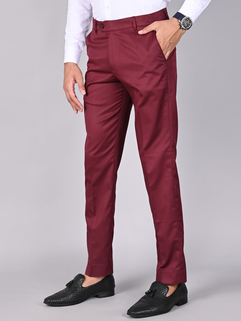 Hunter dark Maroon Colour formal pant