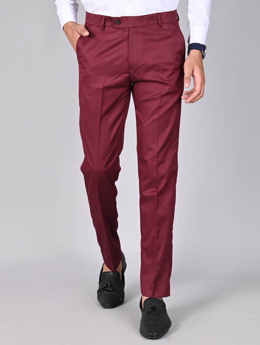 Hunter dark Maroon Colour formal pant