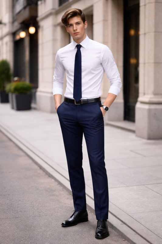 Hunte Men's dark blue formal pent