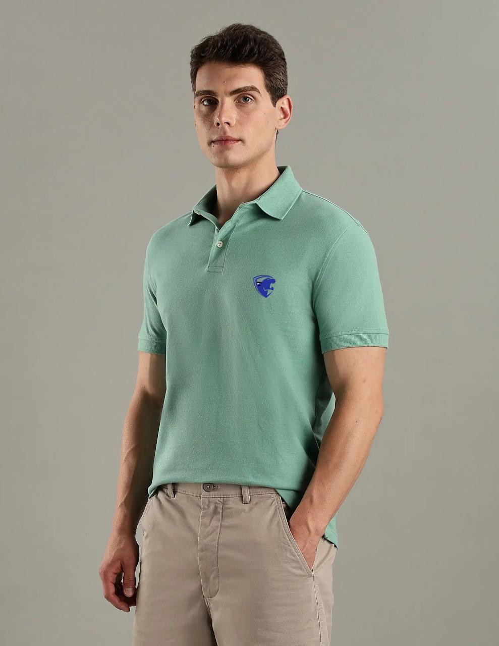 hunter man light green  polo